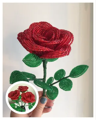 Фото букета роз из бисера: оригинальный размер, webp