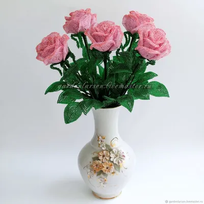 Изображение букета роз из бисера: красочный вариант, webp