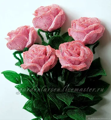 Фотография букета роз из бисера: нежные розы в формате jpg