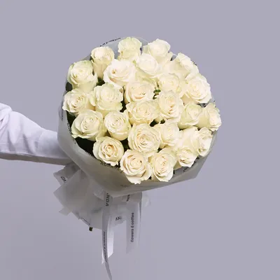Фотография букета белых роз