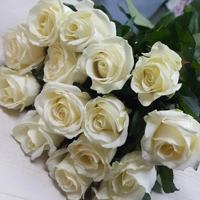 Фото букета изысканных белых роз