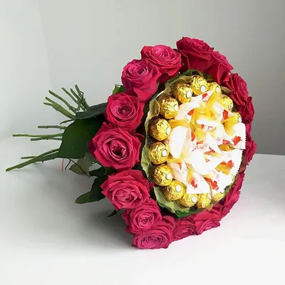 Уникальные фото букетов из конфетных роз