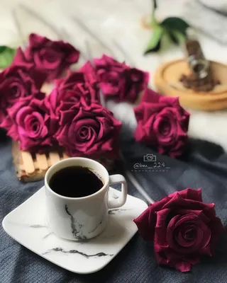Роза и кофе - красивая фотография