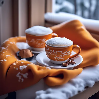 Чашка кофе как икона зимней красоты: скачайте фото сейчас
