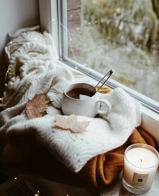 Картинка зимнего утра: Чашка кофе в форматах JPG, PNG, WebP
