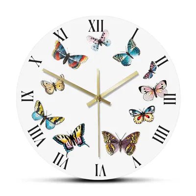Часы бабочки: картинка PNG