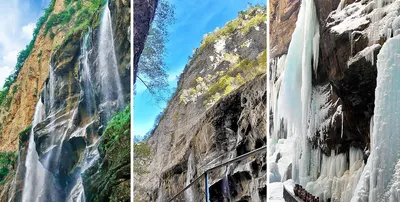 Чегемские водопады на качественных фотографиях