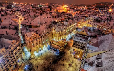 Прекрасные зимние виды Праги: выбор размера и формата фото