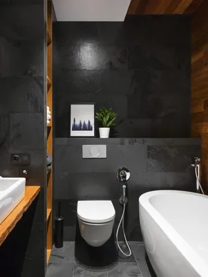 Фото черной плитки в ванной: вдохновение для вашего дизайна
