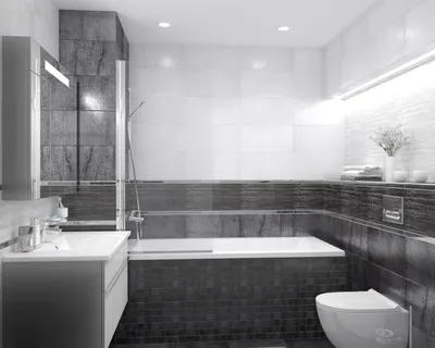 Фото черной плитки в ванной комнате в 4K разрешении