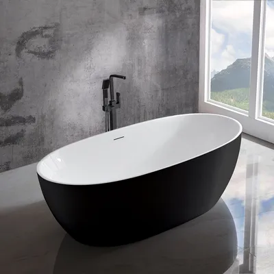 Фото Черной ванны с элегантным дизайном