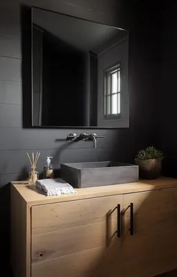 Фото Черной ванны с удобной формой