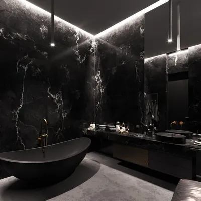Черная ванна: стильный акцент в интерьере ванной комнаты