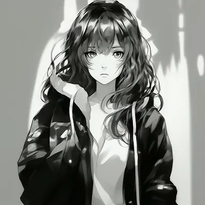 Фото аниме с черно-белыми оттенками для скачивания