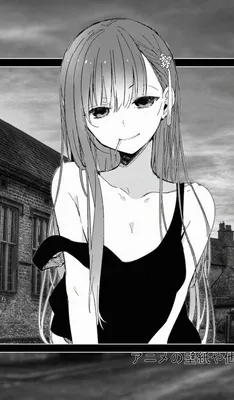 Черно-белая фотография аниме с выбором формата скачивания и размера