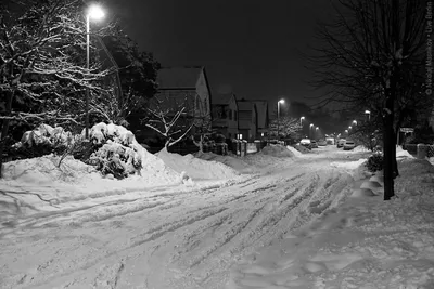 Черно-белые перспективы зимы: Выберите размер изображения