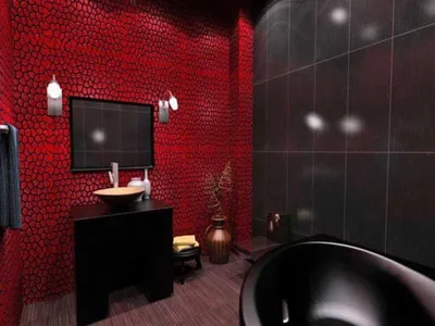 Скачать бесплатно фото черно-красной ванной комнаты