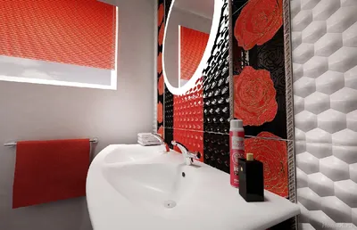 Изображения ванной комнаты в черно-красном стиле