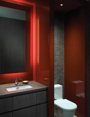Черно-красная ванная комната: фото интерьера с необычным сочетанием цветов