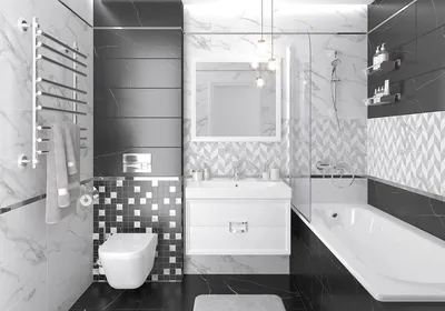 Фотография черно-красной ванной комнаты: стильный дизайн интерьера