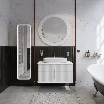 Фотография черно-красной ванной комнаты: уникальное цветовое решение