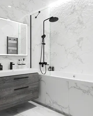 Фото ванной комнаты в черно-красных тонах: стильный интерьер