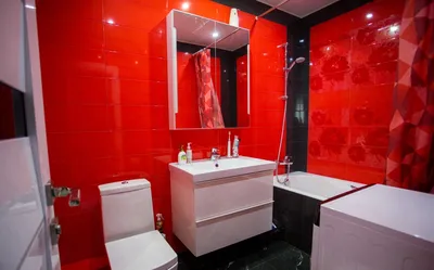 Фотографии ванной комнаты в черно-красном стиле