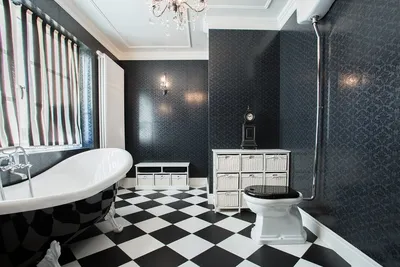 Черный кафель в ванной: современный интерьер