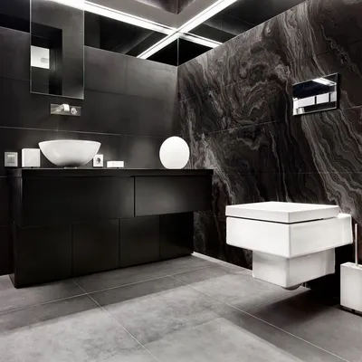 Черный кафель в ванной: элегантный выбор