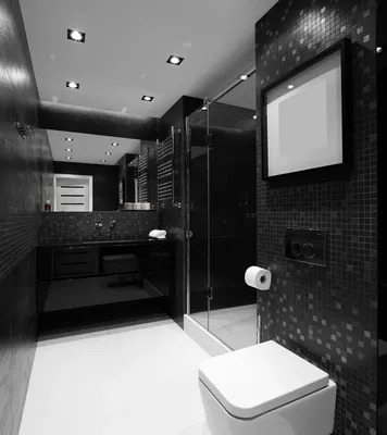 Черный кафель в ванной: элегантность и современность