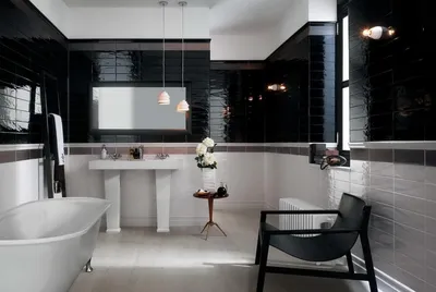 Ванная комната с черным кафелем: стиль и функциональность в одном