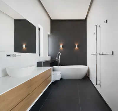 Черный кафель в ванной: смелый выбор для стильного интерьера