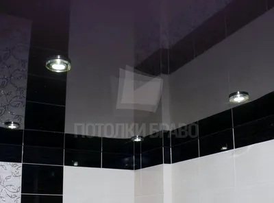 Скачать изображение черного натяжного потолка в ванной комнате