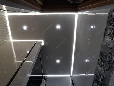 Фото черного натяжного потолка в ванной комнате - Full HD