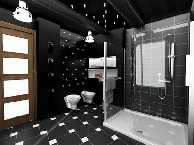 Ванная комната с черным натяжным потолком: современный стиль и элегантность