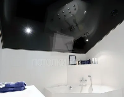 Фото черного натяжного потолка в ванной комнате в формате WebP