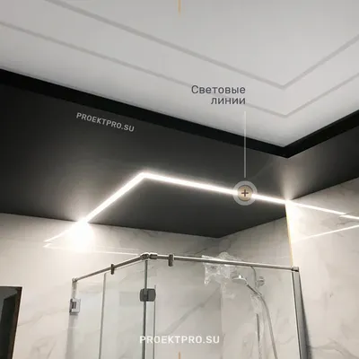 Черный натяжной потолок в ванной: сделайте акцент на стиль