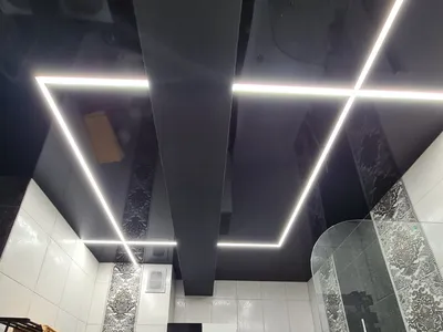 Новое изображение черного натяжного потолка в ванной комнате