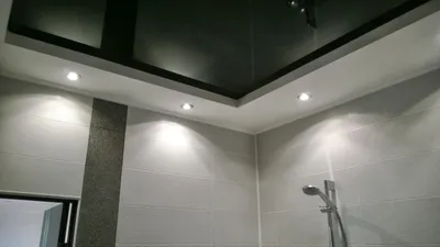 Фото черного натяжного потолка в ванной в формате jpg