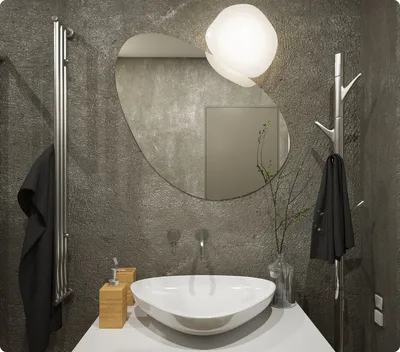 Full HD изображение декоративной штукатурки в ванной комнате
