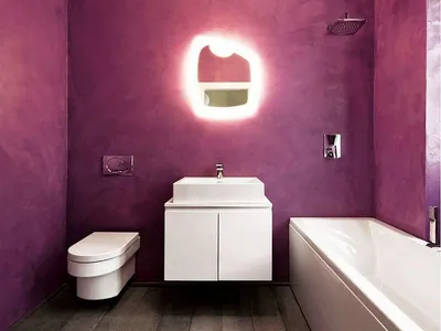 4K фотография декоративной штукатурки в ванной комнате