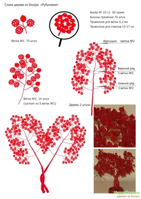 Изящные бисерные деревья на фото