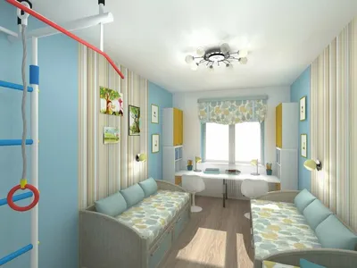 Картинка детской комнаты для двоих в Full HD