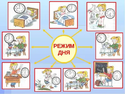 Красочные изображения Детского распорядка дня для скачивания