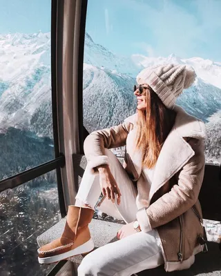 Зимняя эстетика: Девушки в горах в разнообразных размерах и форматах