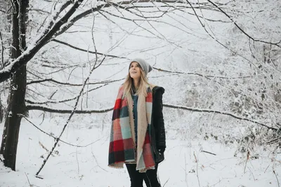 Теплые пальто: Зимние фото девушек
