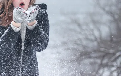 Фотографии зимних прогулок: Девушки в разных размерах
