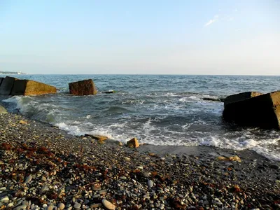 Изображения дикого пляжа в Сочи