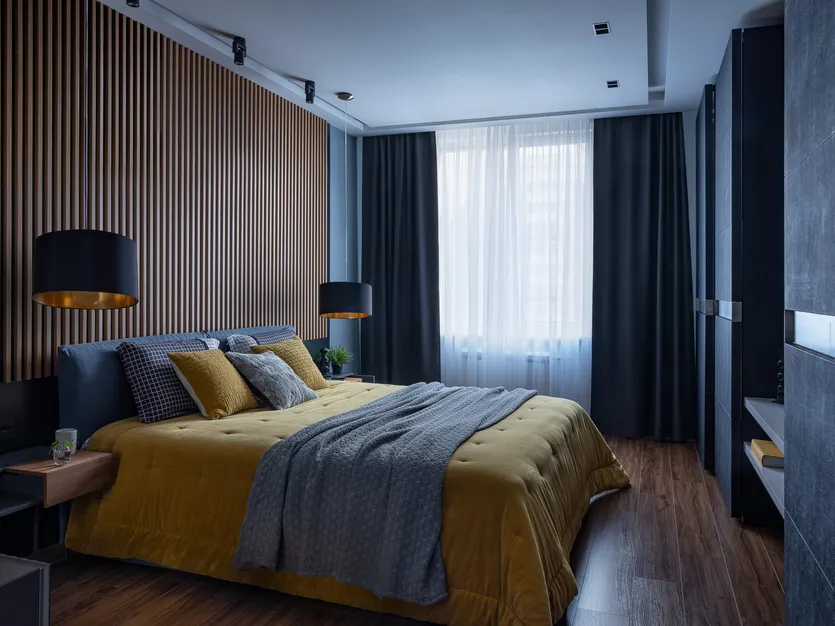 Дизайн узкой спальни: 50 красивых идей