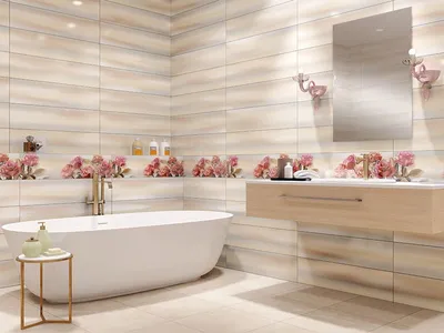 Фотографии ванной комнаты с креативным дизайном кафельной плитки